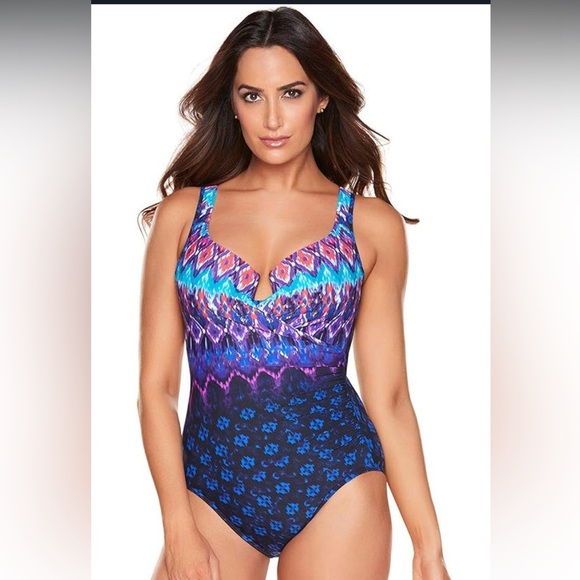 NEW Miraclesuit Bella Alba Escape Underwire One-Piece Swimsuit Size‎ 12 - Picture 1 of 6